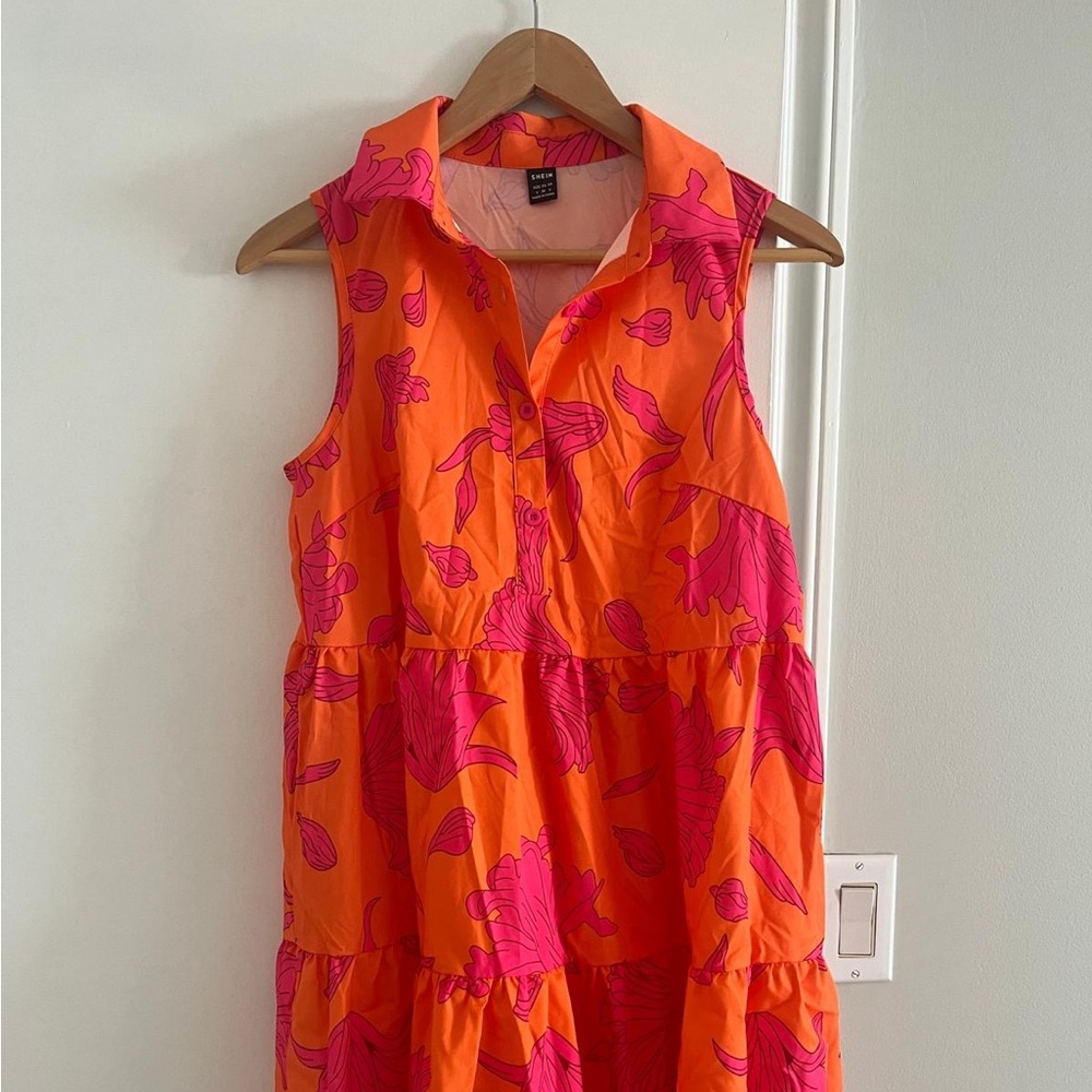 Orange and pink summer dress
